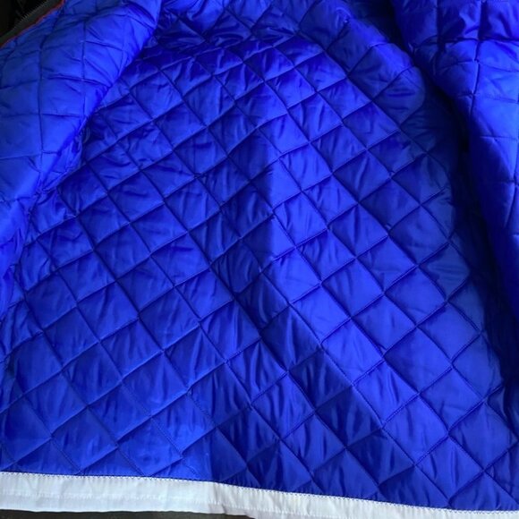 Handmade Burgundy Snow Storm Jacket Parka With Jacquard Dogsled Trim L - Picture 10 of 11